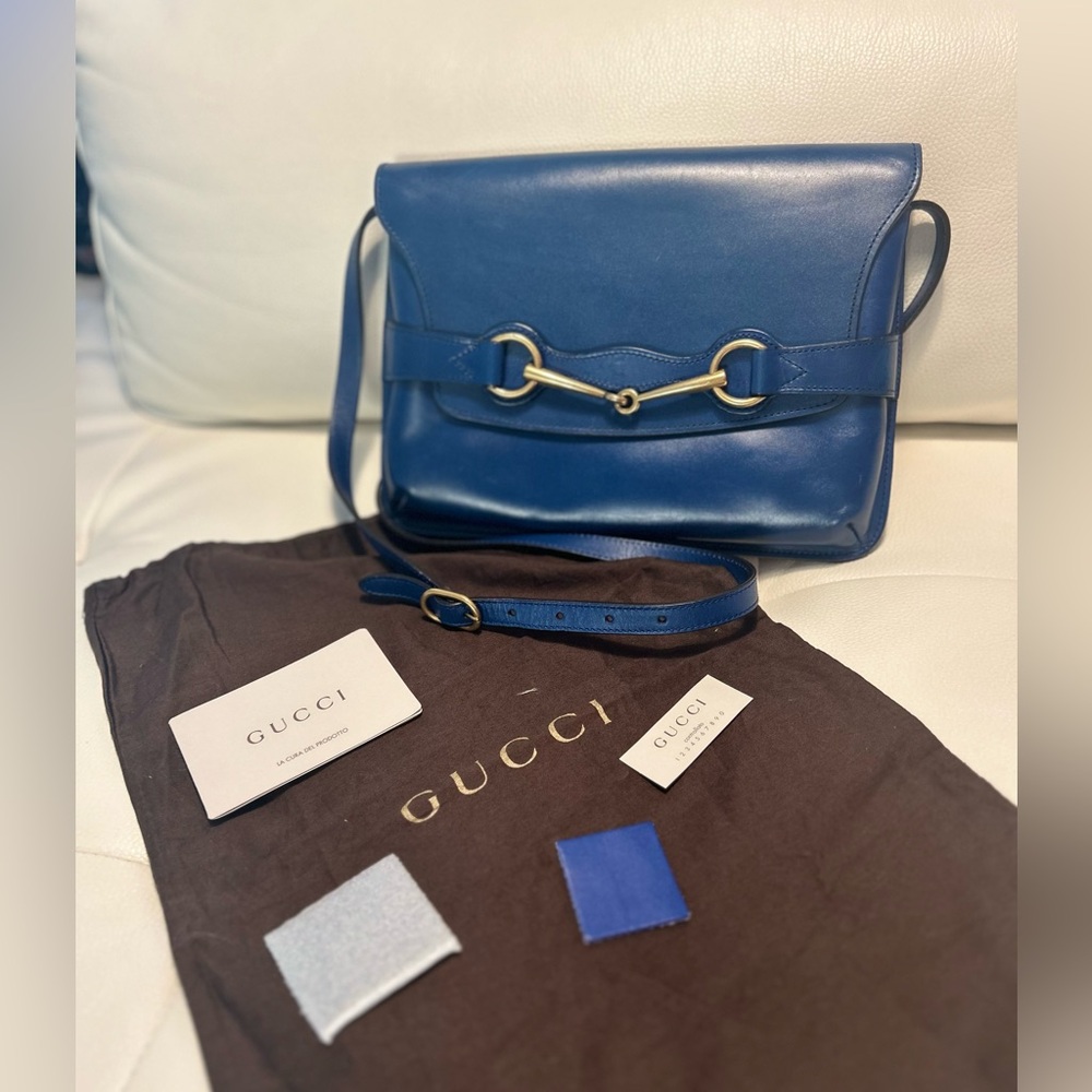 GUCCI New!!!!Bright Bit Leather Shoulder Bag Horsebit